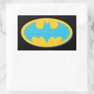 Batman   Cyan Stripes Symbol Rectangular Sticker