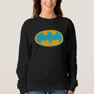 Batman   Cyan Stripes Symbol Sweatshirt