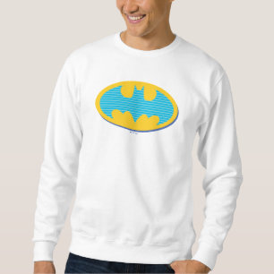 Batman   Cyan Stripes Symbol Sweatshirt