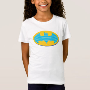 Batman   Cyan Stripes Symbol T-Shirt