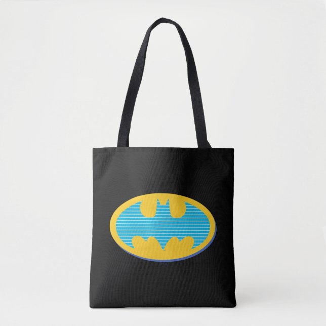 Batman | Cyan Stripes Symbol Tote Bag (Front)
