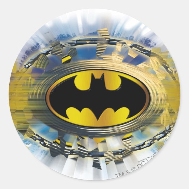 Batman Decorated Logo Classic Round Sticker (Front)