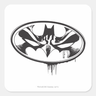 Batman Drip Logo Square Sticker