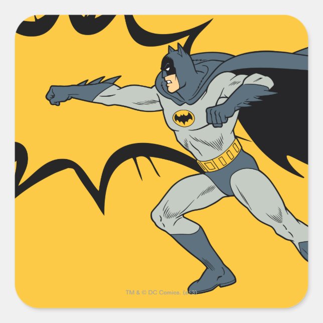 Batman Dynamic Punch Action Square Sticker (Front)