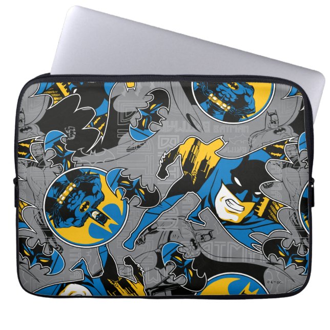 Batman Full Throttle Toss Pattern Laptop Sleeve (Front)