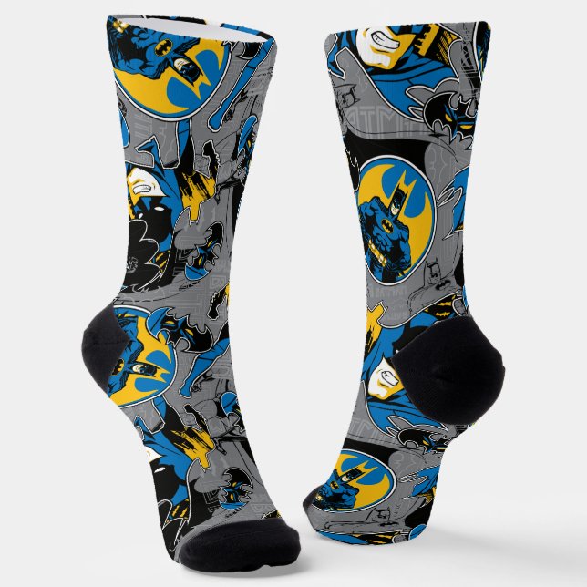 Batman Full Throttle Toss Pattern Socks (Angled)