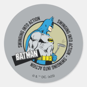 Batman Golfing - Swinging Into Action Classic Round Sticker
