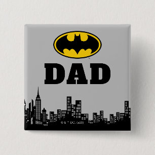 Batman - Gotham City   Birthday Dad 15 Cm Square Badge