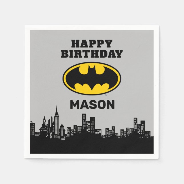 Batman - Gotham City | Birthday  Napkin (Front)
