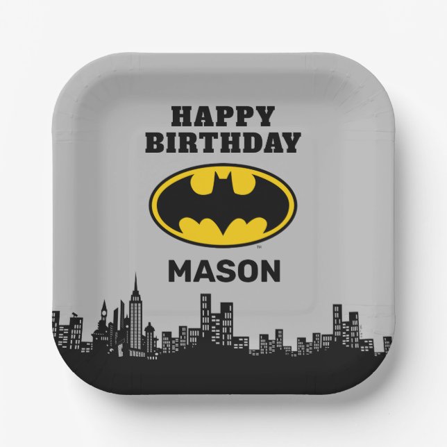 Batman - Gotham City | Birthday  Paper Plate (Front)