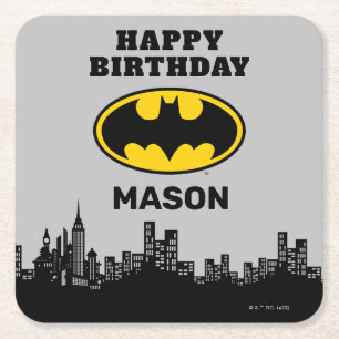 Batman - Gotham City   Birthday  Square Paper Coaster