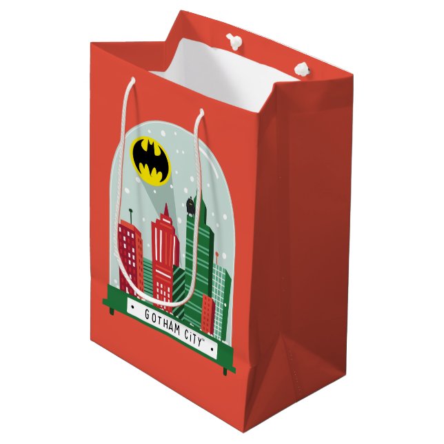 Batman Gotham City™ Snow Globe Graphic Medium Gift Bag (Front Angled)