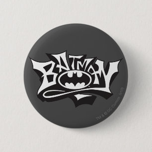 Batman   Graffiti Name Logo 6 Cm Round Badge