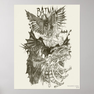 Batman Graphic Novel Pencil Sketch Poster