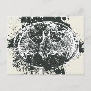Batman Grunge Splatter Sketch Postcard