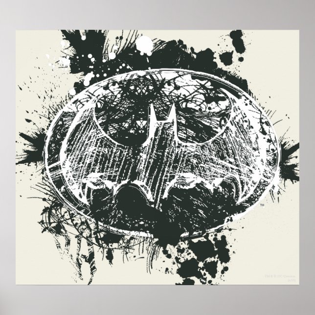Batman Grunge Splatter Sketch Poster (Front)