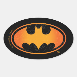 Batman   Halloween Web Logo Oval Sticker