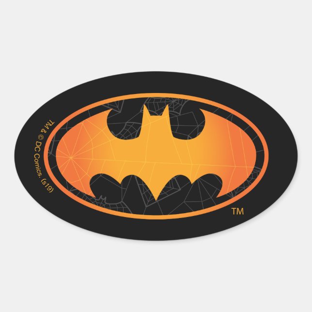 Batman | Halloween Web Logo Oval Sticker (Front)