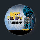 Batman | Happy Birthday 7.5 Cm Round Badge<br><div class="desc">Add a heroic touch to your celebration with this customisable Batman Happy Birthday button! Featuring Batman in action alongside the iconic Batman logo and bold,  dynamic text,  this button is perfect for the birthday star or as a party favour. Personalise it to make your Batman-themed event truly special.</div>