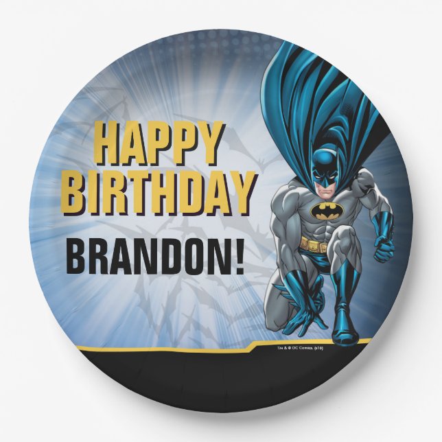 Batman | Happy Birthday Paper Plate (Front)