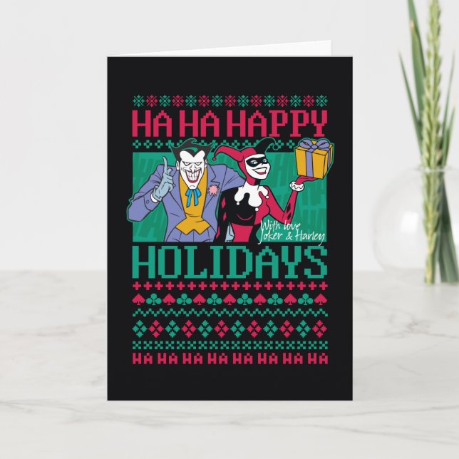 Batman | Happy Holidays Joker & Harley Quinn Holiday Card (Front)