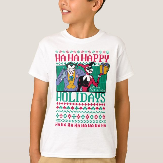 Batman | Happy Holidays Joker & Harley Quinn T-Shirt (Front)