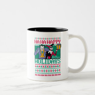 Batman   Happy Holidays Joker & Harley Quinn Two-Tone Coffee Mug