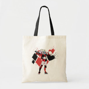 Batman Harley Quinn Hearts & Diamonds Splatter Tote Bag