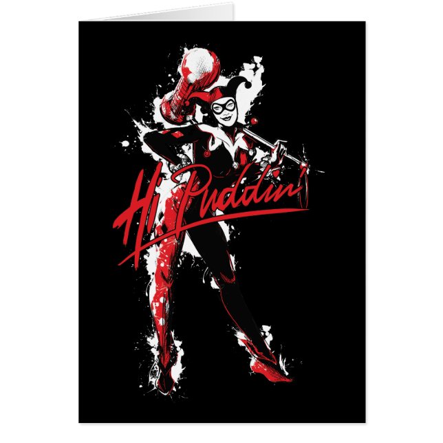 Batman | Harley Quinn "Hi Puddin'" Ink Art (Front)