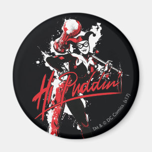 Batman   Harley Quinn "Hi Puddin'" Ink Art Magnet
