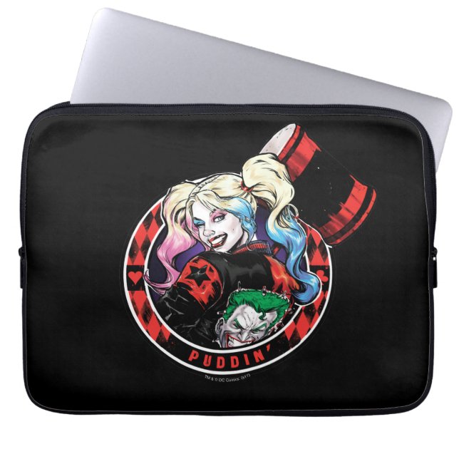 Batman | Harley Quinn Winking With Mallet Laptop Sleeve (Front)