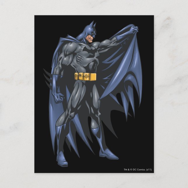 Batman holds cape - side postcard (Front)
