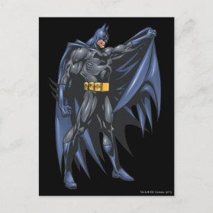 Batman holds cape - side postcard