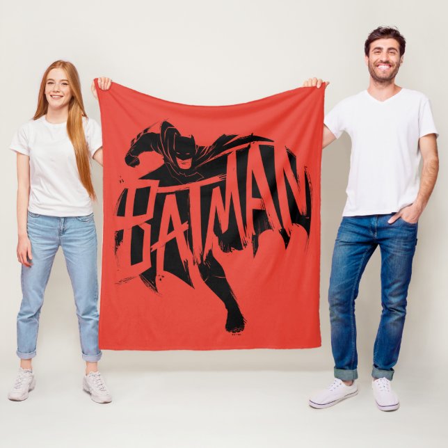 Batman Ink Brush Name Fleece Blanket (In Situ)