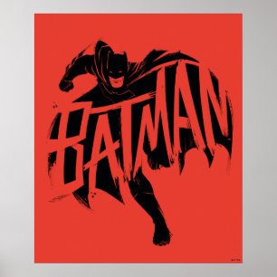 Batman Ink Brush Name Poster
