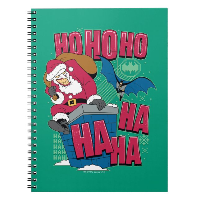 Batman | Joker Santa Claus Climbing Out Chimney Notebook (Front)