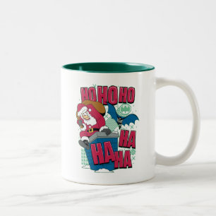 Batman   Joker Santa Claus Climbing Out Chimney Two-Tone Coffee Mug
