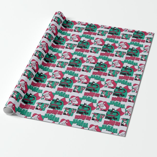 Batman | Joker Santa Pattern Wrapping Paper (Unrolled)