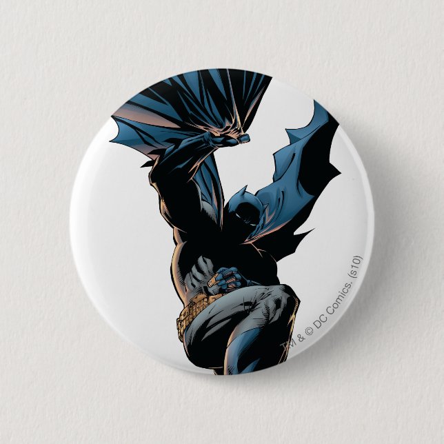 Batman Jumping Down Action Shot 6 Cm Round Badge (Front)