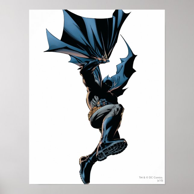 Batman Jumping Down Action Shot Poster (Front)