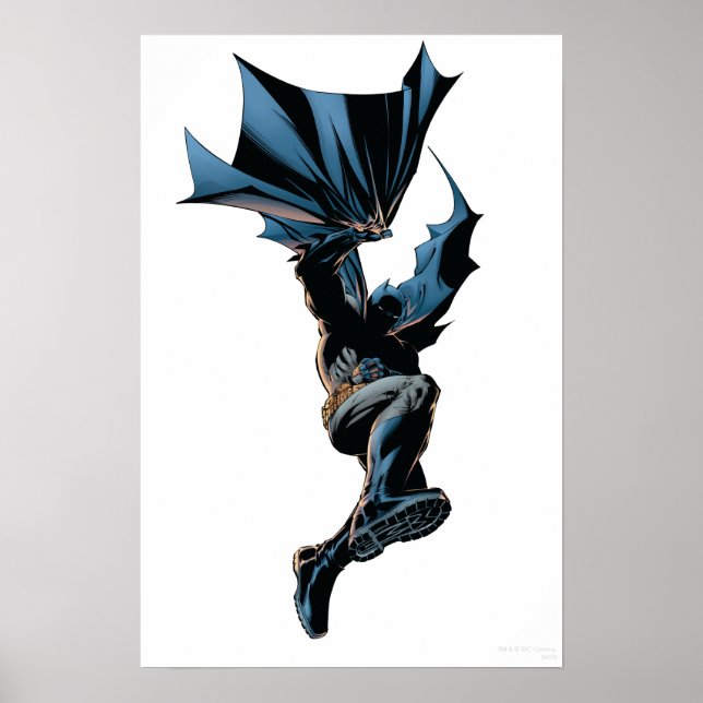 Batman Jumping Down Action Shot Poster (Front)