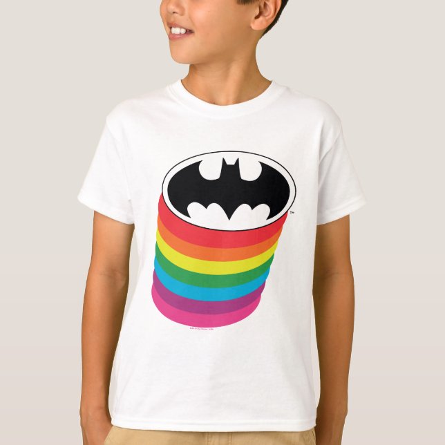 Batman Layered Rainbow Logo T-Shirt (Front)