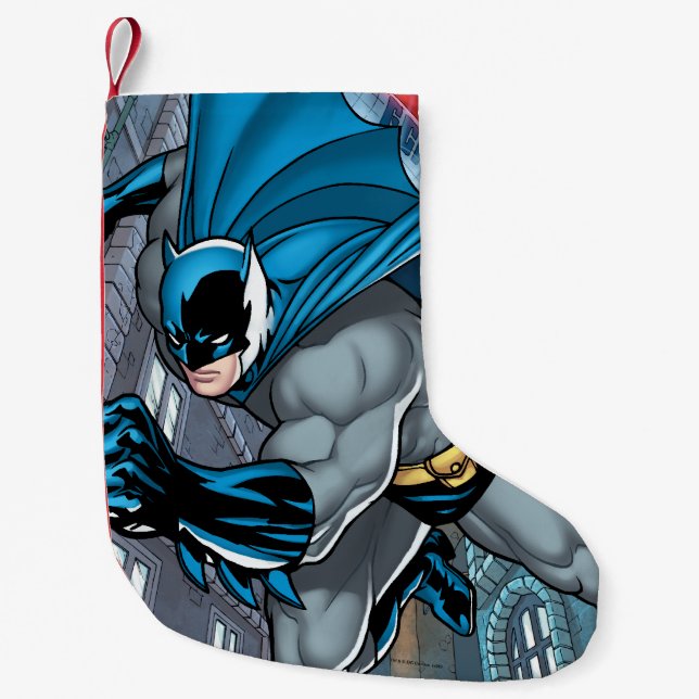 Batman Leaps - Arm Forward Small Christmas Stocking (Front)