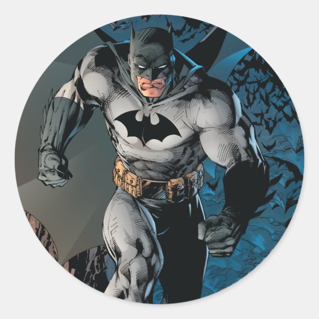 Batman Leaving Bat Cave Classic Round Sticker (Front)