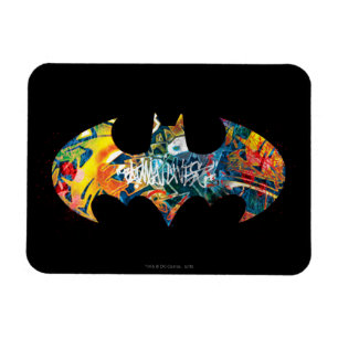Batman Logo Neon/80s Graffiti Magnet
