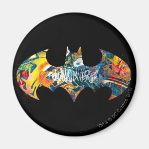 Batman Logo Neon/80s Graffiti Magnet