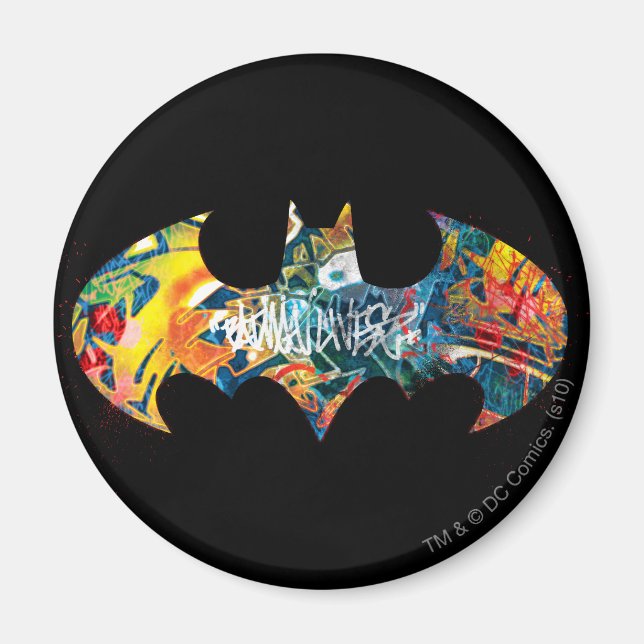 Batman Logo Neon/80s Graffiti Magnet (Front)