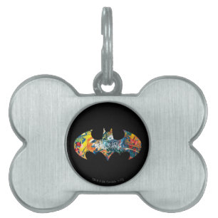 Batman Logo Neon/80s Graffiti Pet ID Tag