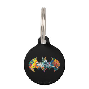 Batman Logo Neon 80's Graffiti Pet Tag