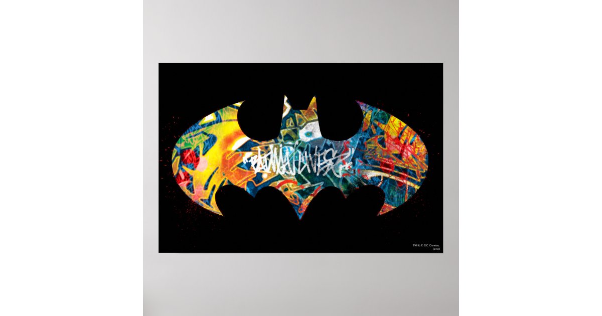Batman Logo Neon/80s Graffiti Poster | Zazzle